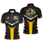 Blisscorners Personalized Billiard 8 Ball & 9 Ball Pool Polo, 1/4 Zip For Men Custom Team Billiard Jersey|Yellow LM3006