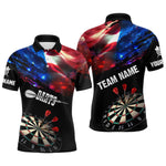 Blisscorners Personalized Glowing American Flag Darts Shirt For Men Custom Patriotic Darts Team Jerseys LM3006