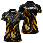 Blisscorners Custom Yellow Black Yin Yang 8 Ball & 9 Ball Dragon Billiard Shirts For Men |Pool Team Jerseys