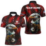 Maxxcorners Black And Red American Flag Eagle Billiard Shirt For Men Custom Claw 8 Ball Pool Team Jersey MT0307