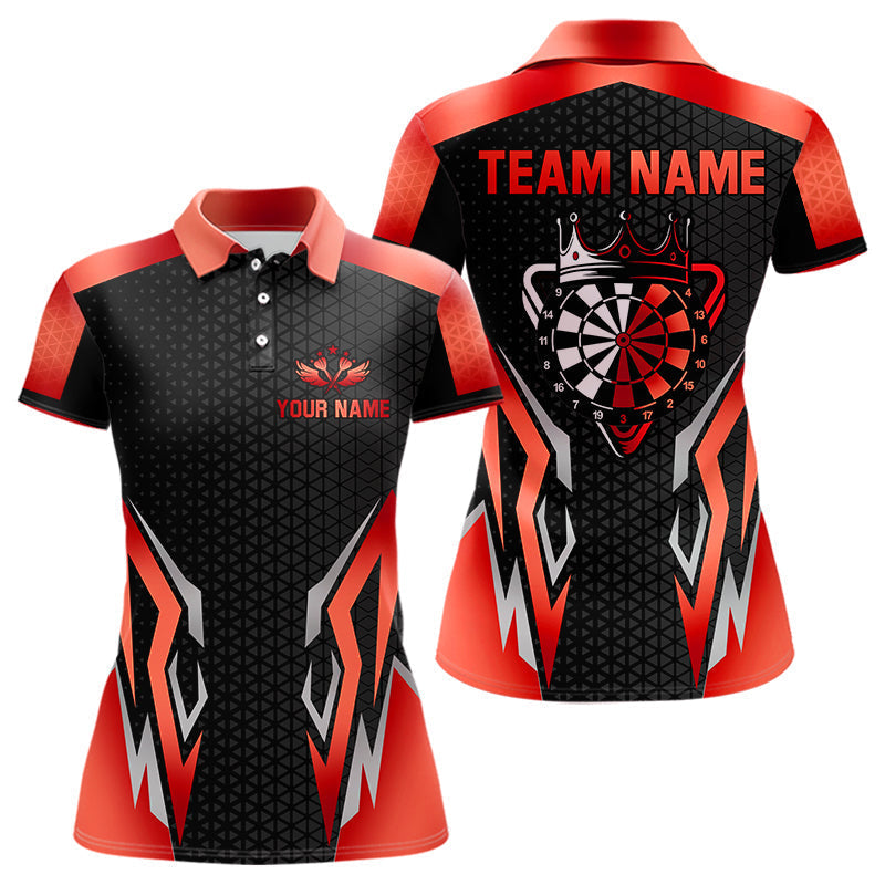Blisscorners Black And Red Crown Darts Shirt For Men Custom Darts Jerseys Team Polo & Quarter Zip Uniform  LM0607