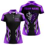 Blisscorners Black And Purple Crown Darts Shirt For Men Custom Darts Jerseys Team Polo & Quarter Zip Uniform LM0607