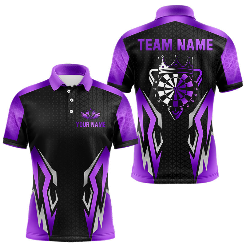 Blisscorners Black And Purple Crown Darts Shirt For Men Custom Darts Jerseys Team Polo & Quarter Zip Uniform LM0607