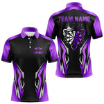 Blisscorners Black And Purple Crown Darts Shirt For Men Custom Darts Jerseys Team Polo & Quarter Zip Uniform LM0607