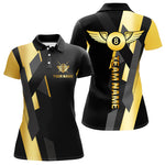 Blisscorners Black And Golden 8 Ball Wings Billiard Shirt For Men Custom Pool Team Jersey Polo & Quarter ZipLM2206