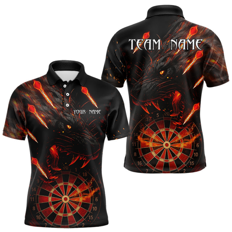 Blisscorners Black And Orange Panther Fire Dart Shirt For Men Custom 3D Dart League Team Jersey Polo & 1/4 Zip LM3006