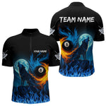 Blisscorners Personalized Flaming 8 Ball Pool Wolf Billiard Shirts For Men Custom Team League Billiard Jerseys MT1006