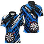 BlisscornersBlue Dartboard Flame Custom Dart Shirts For Men, Darts Team Jerseys Polo & Quarter Zip Shirts