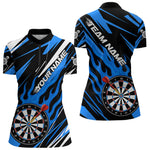 BlisscornersBlue Dartboard Flame Custom Dart Shirts For Men, Darts Team Jerseys Polo & Quarter Zip Shirts