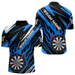 BlisscornersBlue Dartboard Flame Custom Dart Shirts For Men, Darts Team Jerseys Polo & Quarter Zip Shirts