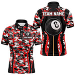 Blisscorners Custom Red Camouflage 8 Ball Pool Billiard Shirt For Men, Billiard Jersey Outfit, Pool Team Shirt LM2206
