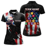 Blisscorners American Flag 8 Ball Billiard Shirts For Men Custom Pool Team Jerseys Polo & Quarter Zip