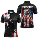 Blisscorners American Flag 8 Ball Billiard Shirts For Men Custom Pool Team Jerseys Polo & Quarter Zip
