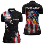 Blisscorners American Flag 8 Ball Billiard Shirts For Men Custom Pool Team Jerseys Polo & Quarter Zip