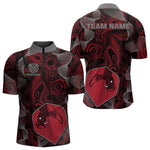 Blisscorners Dragon Darts Flight & Red Swirl Men's Darts Team Shirt - Custom Name For Players LM1506