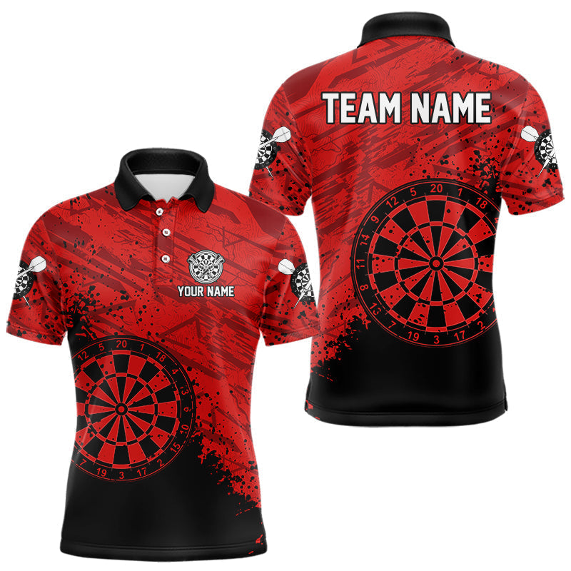 Blisscorners Splashed Pattern Red Dart Boards Custom Dart Shirt For Men, Dart Team Jerseys
