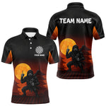 Blisscorners Full Moon Ninja & Dart Arrows Men's Darts Shirt - Custom Name For Darts Jersey LM1506