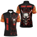 Blisscorners Flaming Skull Rock Hand & Red Dartboard Men's Darts Shirt - Custom Name For Players LM1506