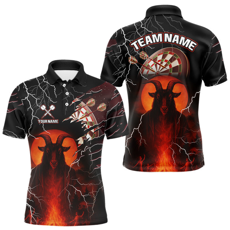 Blisscorners Flaming Goat Lightning Dartboard Men's Darts Team Shirt - Custom Name For Players LM2206