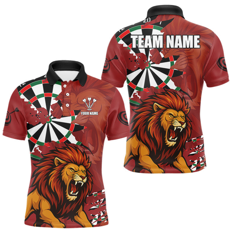 Blisscorners Lion Scratched Dartboard Men's Darts Shirt Polo Jersey Custom Name For Players MT1007