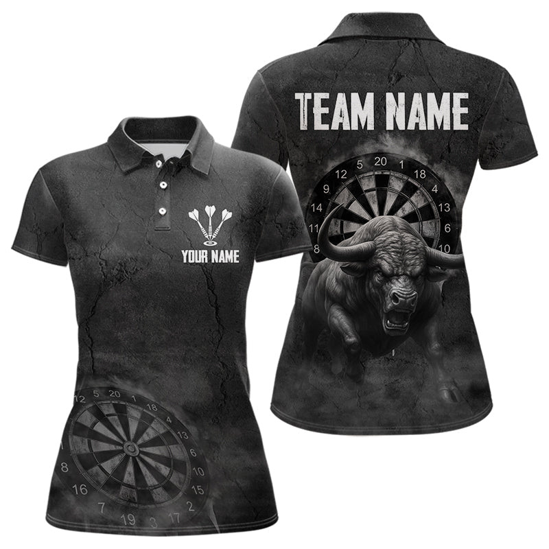 Blisscorners Custom Men's Darts Shirt With Shadow Bison & Cracked Stone Texture, Darts Jersey