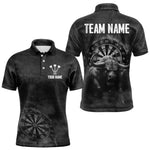 Blisscorners Custom Men's Darts Shirt With Shadow Bison & Cracked Stone Texture, Darts Jersey