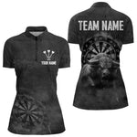Blisscorners Custom Men's Darts Shirt With Shadow Bison & Cracked Stone Texture, Darts Jersey