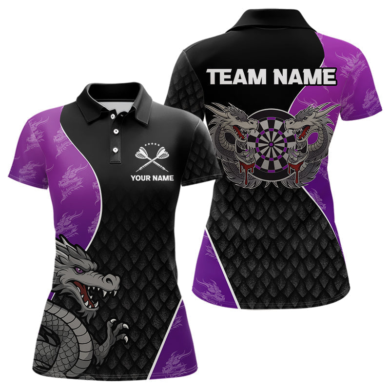 Blisscorners Grey Dragons Purple & Black Dartboard Darts Shirt For Men - Custom Darts Uniform LM2206