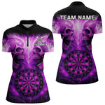 Blisscorners Electric Purple Skulls & Dartboard Darts Shirt For Men - Custom Dart Player Jersey MT2306