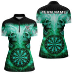 Blisscorners Electric Green Skulls & Dartboard Men's Darts Shirt - Custom Name For Players MT2306