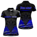 Blisscorners Barbed Wire & Grunge Dartboard Blue Darts Shirt For Men - Custom Name For Players MT2306