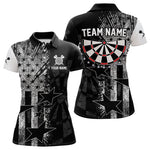 Blisscorners US Flag Grunge Star Dartboard Men's Darts Polo Shirt - Custom Name For Players LM2007