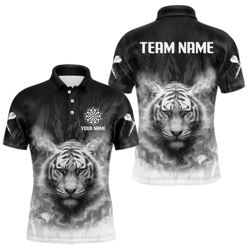 Blisscorners Men's Custom Darts Shirt With Pale Smoke Tiger Grunnge Pattern Dartboard