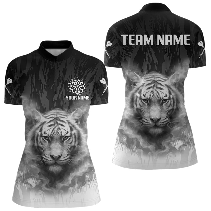 Blisscorners Men's Custom Darts Shirt With Pale Smoke Tiger Grunnge Pattern Dartboard