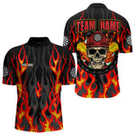 Blisscorners Personalized Skull Firefighter In Flame Custom Darts Shirt For Men, Dart Team Shirts LM233