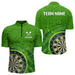 Blisscorners Green Dartboard Lightning Circle Men's Darts Shirt - Custom Name & Team Jersey LM3006