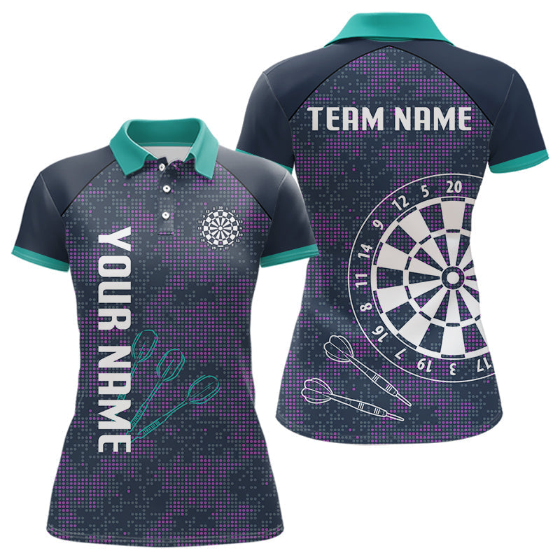 Blisscorners Purple Darts Shirt For Men With Dartboard And Arrows - Custom Team & Player Name LM1625