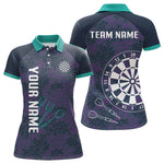 Blisscorners Purple Darts Shirt For Men With Dartboard And Arrows - Custom Team & Player Name LM1625