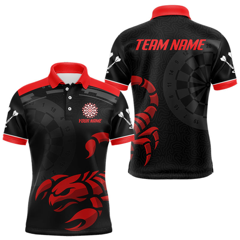 Blisscorners Black And Maroon Scorpion Darts Shirt For Men - Custom Team Name - Darts Jersey