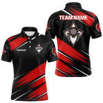 Blisscorners Black And Red Darts Spider Shirt - Custom Team & Player Name - Men’s Darts Shirt