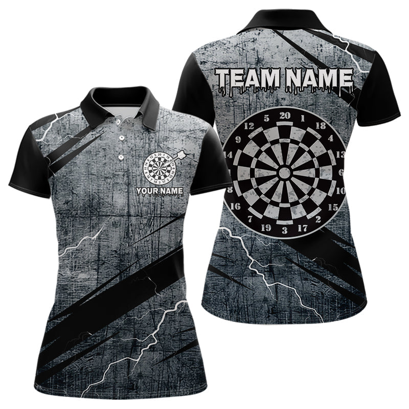 Blisscorners Grey Grunge Dartboard Darts Team Shirt - Custom Name - Men’s Darts Jersey LM1625