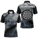 Blisscorners Grey Grunge Dartboard Darts Team Shirt - Custom Name - Men’s Darts Jersey LM1625