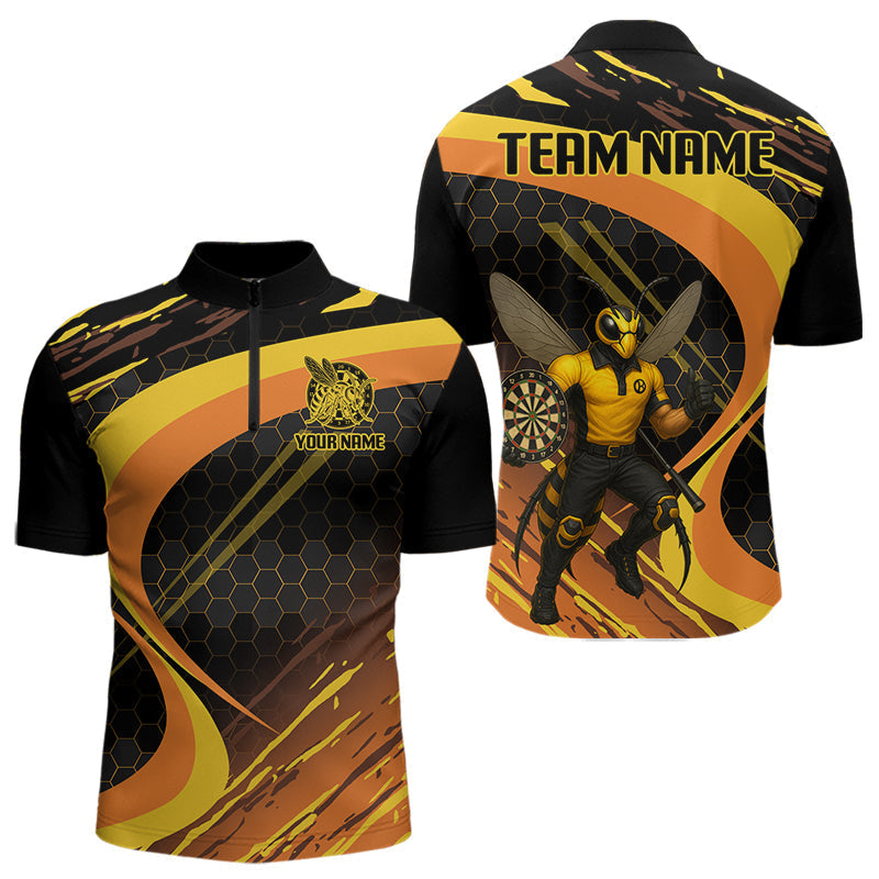 Blisscorners Bee Man Honeycomb Pattern Darts Team Shirt For Men - Custom Team & Player Name LM1625