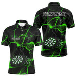 Blisscorners Flame Dartboard & Chains Darts Shirt For Men - Custom Name & Team Jersey | Opt3 - Green LM3006