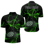 Blisscorners Flame Dartboard & Chains Darts Shirt For Men - Custom Name & Team Jersey | Opt3 - Green LM3006