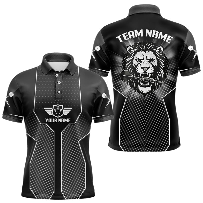 Blisscorners Dart Arrow & Lion Head Black Darts Shirt For Men - Custom Team & Player Name LM1625