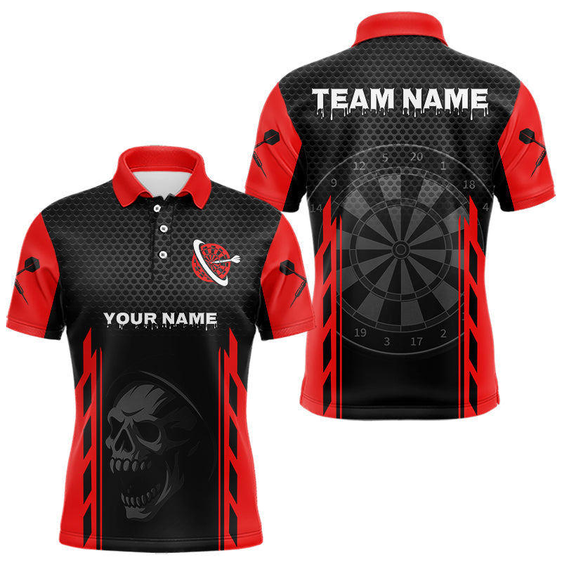 Blisscorners Black & Red Grim Reaper Dartboard Darts Shirt For Men - Custom Team NamE LM1625