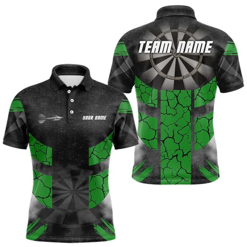 Blisscorners Dartboard & Green Cracked Pattern For Champions Darts Shirt For Men - Custom Name