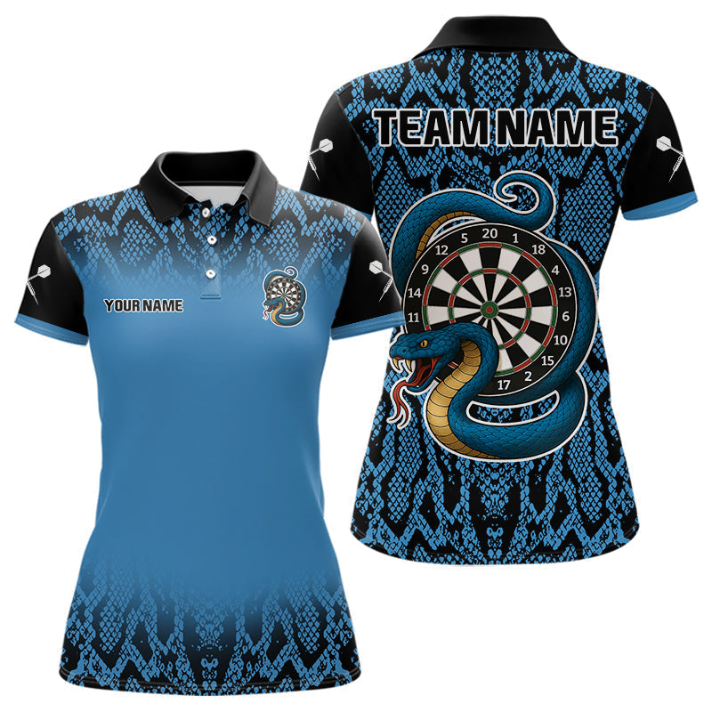 Blisscorners Navy Snake & Reptile Skin With Striking Dartboard Darts Shirt For Men - Custom Name LM1625