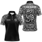 Blisscorners Grey Snake & Reptile Skin With Striking Dartboard Darts Shirt For Men - Custom Team Name